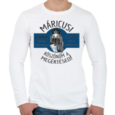 PRINTFASHION Márciusi lány vagyok - Férfi hosszú ujjú póló - Fehér