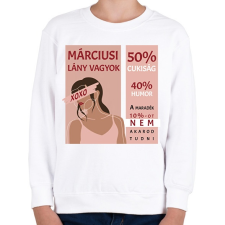 PRINTFASHION Márciusi lány vagyok - százalékos - Gyerek pulóver - Fehér gyerek pulóver, kardigán