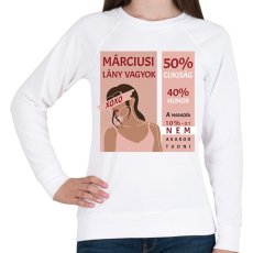 PRINTFASHION Márciusi lány vagyok - százalékos - Női pulóver - Fehér