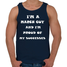 PRINTFASHION Márciusi vagyok és büszke vagyok a sikereimre - Férfi atléta - Sötétkék