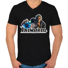 PRINTFASHION Marcus Dryden - palworld - Férfi V-nyakú póló - Fekete férfi póló