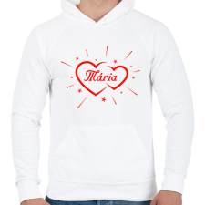 PRINTFASHION Mária - Férfi kapucnis pulóver - Fehér férfi pulóver, kardigán