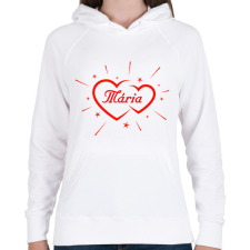PRINTFASHION Mária - Női kapucnis pulóver - Fehér női pulóver, kardigán