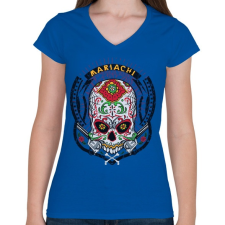 PRINTFASHION Mariachi - Női V-nyakú póló - Királykék női póló
