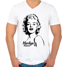 PRINTFASHION Marilyn Monroe - Férfi V-nyakú póló - Fehér férfi póló