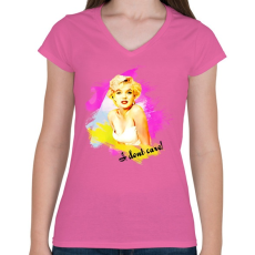 PRINTFASHION marilyn monroe - Női V-nyakú póló - Rózsaszín