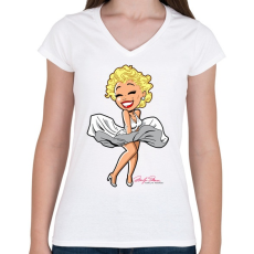 PRINTFASHION marilyn-monroe-png-2300195 - Női V-nyakú póló - Fehér