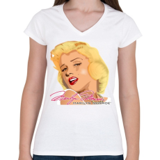 PRINTFASHION marilyn-monroe-png-621469 - Női V-nyakú póló - Fehér