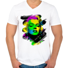 PRINTFASHION marilyn-monroe-png - Férfi V-nyakú póló - Fehér férfi póló