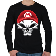 PRINTFASHION Mario koponya - Férfi hosszú ujjú póló - Fekete férfi póló