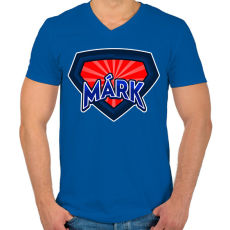 PRINTFASHION MÁRK - Férfi V-nyakú póló - Királykék