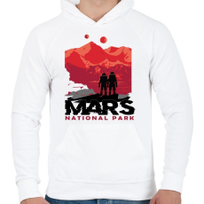 PRINTFASHION Mars nemzeti park - national park - Férfi kapucnis pulóver - Fehér