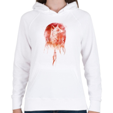 PRINTFASHION Mars - Női kapucnis pulóver - Fehér női pulóver, kardigán