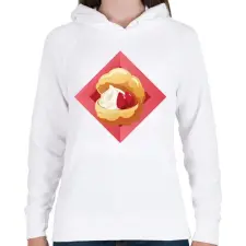PRINTFASHION Mashle krémes - Női kapucnis pulóver - Fehér női pulóver, kardigán