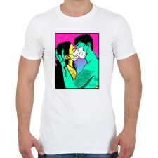 PRINTFASHION Mask kiss - Férfi póló - Fehér férfi póló