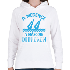 PRINTFASHION Második otthon - Női kapucnis pulóver - Fehér