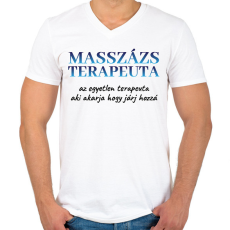PRINTFASHION Masszázs teraputa - Férfi V-nyakú póló - Fehér