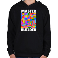PRINTFASHION Master Builder - Gyerek kapucnis pulóver - Fekete