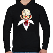 PRINTFASHION Master Roshi - Férfi kapucnis pulóver - Fekete férfi pulóver, kardigán