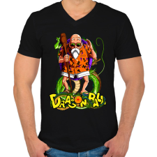 PRINTFASHION master roshi - Férfi V-nyakú póló - Fekete férfi póló