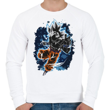 PRINTFASHION Mastered Goku - Férfi pulóver - Fehér férfi pulóver, kardigán