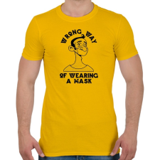 PRINTFASHION Maszk használat - rosszul - Wrong way - Férfi póló - Sárga férfi póló