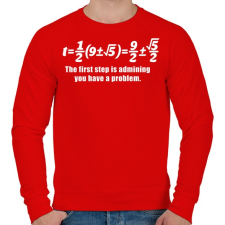 PRINTFASHION Math - Férfi pulóver - Piros férfi pulóver, kardigán