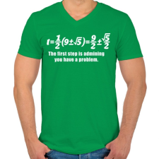 PRINTFASHION Math - Férfi V-nyakú póló - Zöld férfi póló