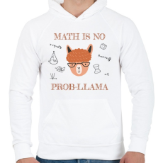 PRINTFASHION Math is no prob-llama - Férfi kapucnis pulóver - Fehér