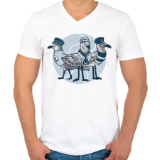 PRINTFASHION Matróz sirályok - Férfi V-nyakú póló - Fehér férfi póló