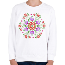 PRINTFASHION Matyó mintás mandala - Gyerek pulóver - Fehér