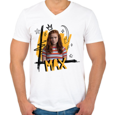 PRINTFASHION Max - Stranger Things - Férfi V-nyakú póló - Fehér