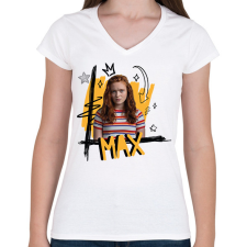 PRINTFASHION Max - Stranger Things - Női V-nyakú póló - Fehér női póló