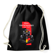 PRINTFASHION Max Verstappen 1 autóversenyző - fehér felirat - Sportzsák, Tornazsák - Fekete tornazsák