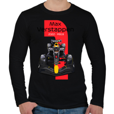 PRINTFASHION Max Verstappen 1 autóversenyző - fekete felirat - Férfi hosszú ujjú póló - Fekete férfi póló