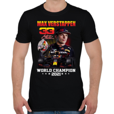 PRINTFASHION Max Verstappen 2021 - Férfi póló - Fekete