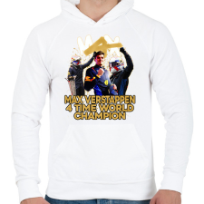 PRINTFASHION MAX VERSTAPPEN vilagbajnok - Férfi kapucnis pulóver - Fehér férfi pulóver, kardigán