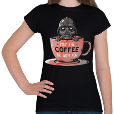 PRINTFASHION May the coffee be with you - Női póló - Fekete