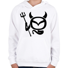 PRINTFASHION Mazda Devil - Gyerek kapucnis pulóver - Fehér