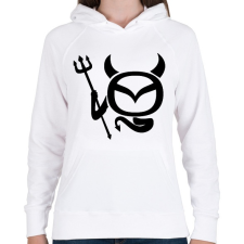 PRINTFASHION Mazda Devil - Női kapucnis pulóver - Fehér női pulóver, kardigán
