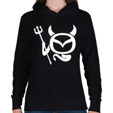 PRINTFASHION Mazda Devil - Női kapucnis pulóver - Fekete női pulóver, kardigán