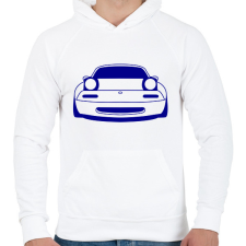 PRINTFASHION Mazda mx5 Kék - Férfi kapucnis pulóver - Fehér férfi pulóver, kardigán