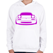 PRINTFASHION Mazda mx5 Lila - Gyerek kapucnis pulóver - Fehér gyerek pulóver, kardigán