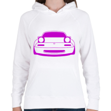 PRINTFASHION Mazda mx5 Lila - Női kapucnis pulóver - Fehér női pulóver, kardigán