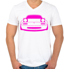 PRINTFASHION Mazda mx5 Pink - Férfi V-nyakú póló - Fehér
