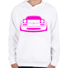 PRINTFASHION Mazda mx5 Pink - Gyerek kapucnis pulóver - Fehér
