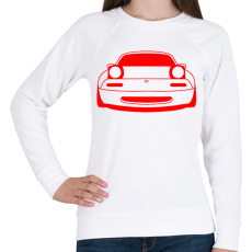 PRINTFASHION Mazda mx5 Piros - Női pulóver - Fehér