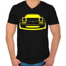 PRINTFASHION Mazda mx5 Sárga - Férfi V-nyakú póló - Fekete férfi póló