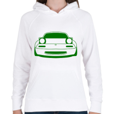 PRINTFASHION Mazda mx-5 Zöld - Női kapucnis pulóver - Fehér