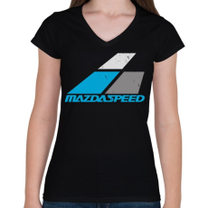 PRINTFASHION Mazda Speed - Női V-nyakú póló - Fekete